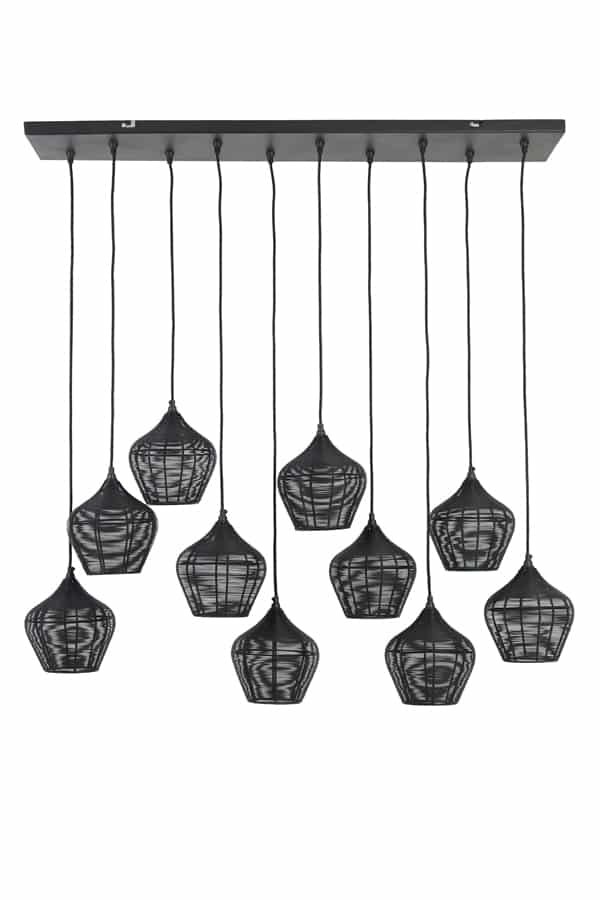Hanglamp 10l 120x25x29 5 Cm Alvaro Mat Zwart
