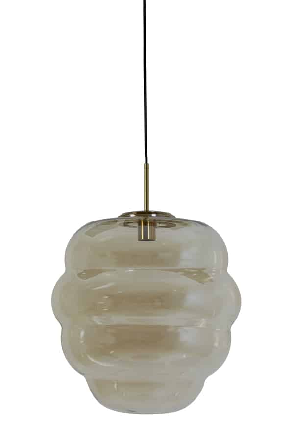 Hanglamp 45 215 48 Cm Misty Glas Amber Goud