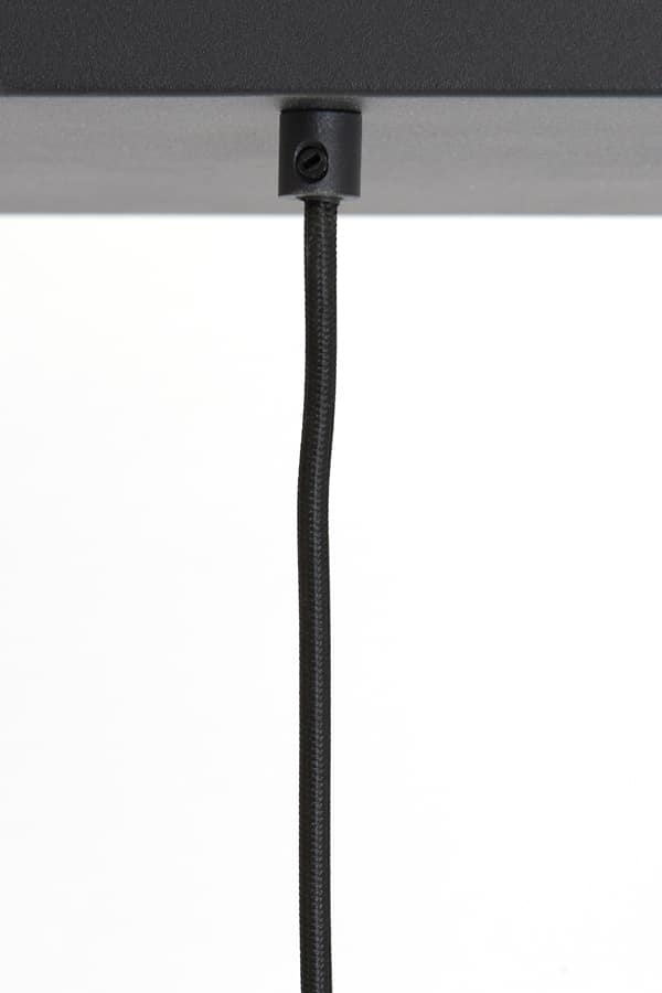 Hanglamp 3l 100x22x32 Cm Lekar Zwart Smoked Glas