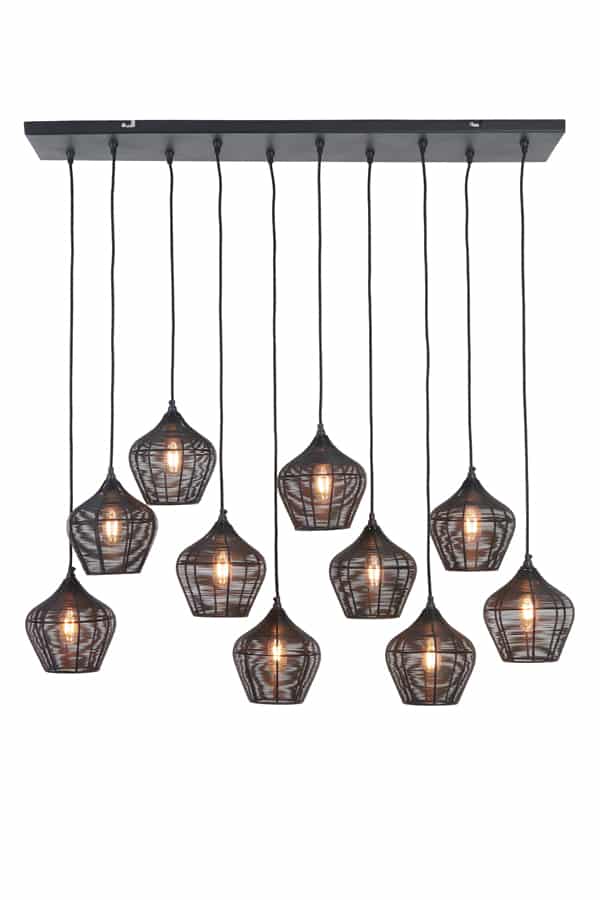Hanglamp 10l 120x25x29 5 Cm Alvaro Mat Zwart