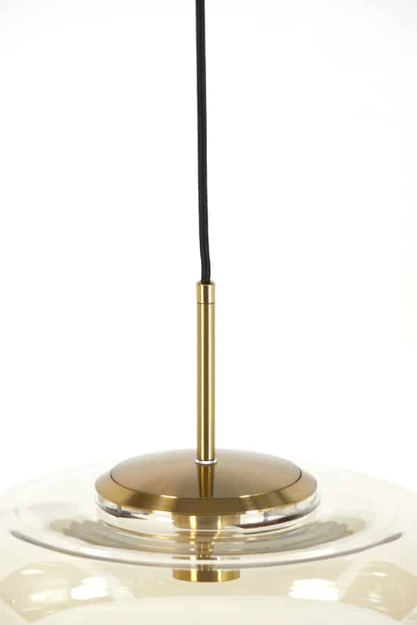 Hanglamp 45 215 48 Cm Misty Glas Amber Goud
