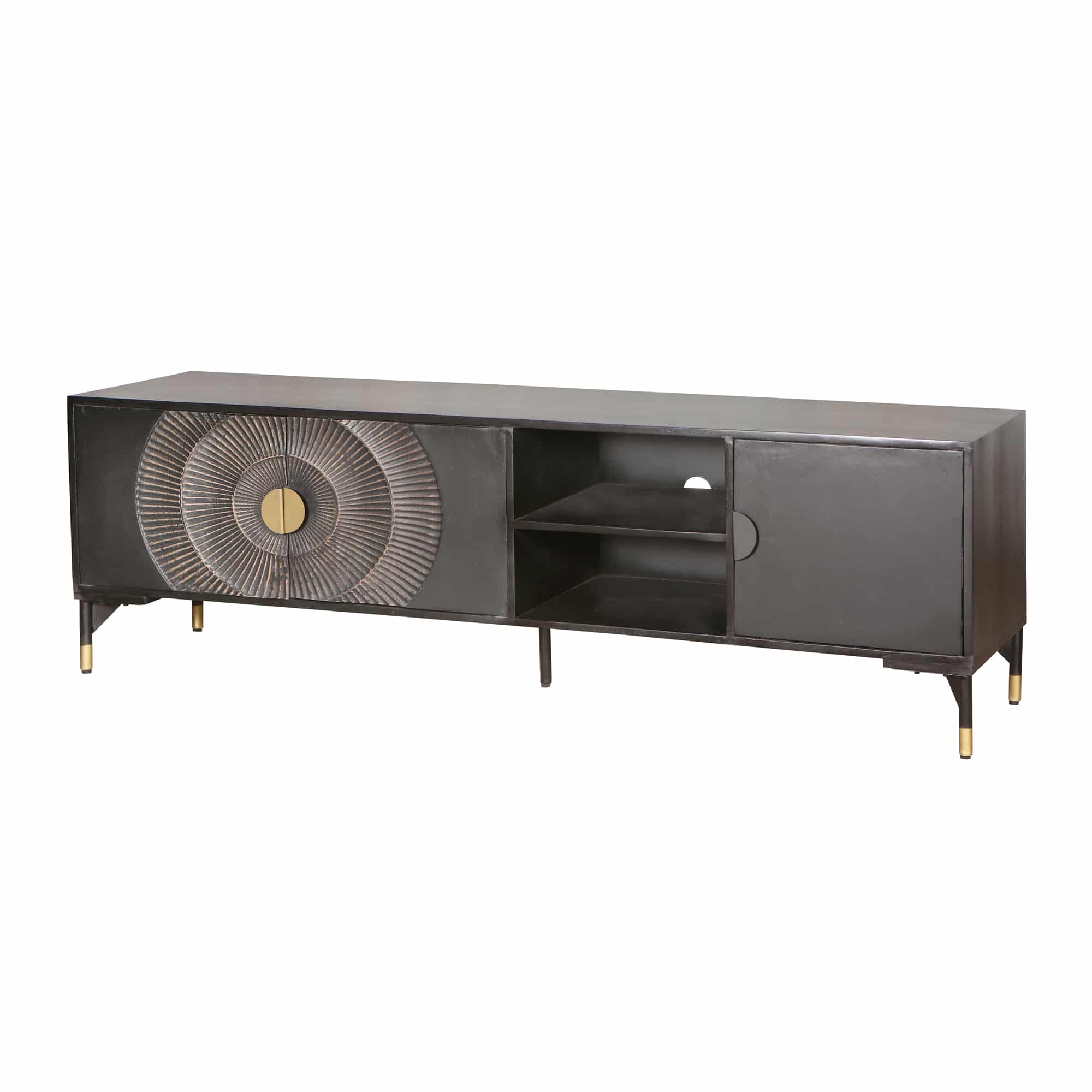 Tv Dressoir 190 Met 3 Deuren En 2 Open Vakken