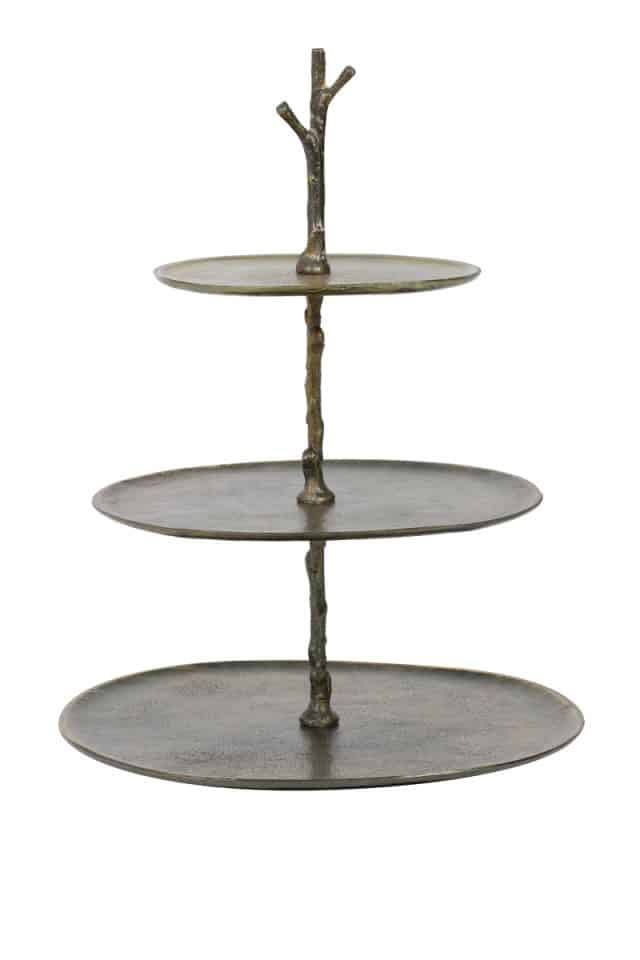 Etagere 3 Lagen 35x31x45 Cm Tresa Antique Bronze