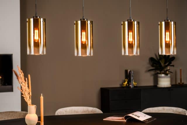 Hanglamp 4 Lichts H850 Goud