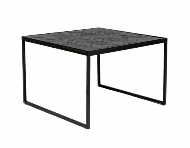 Bijzettafel B340 8211 Teak Zwart 8211 Metaal