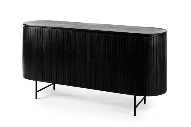Tv Meubel 6418 8211 Zwart Acaciahout 8211 165 Cm 8211 B340 Zwart