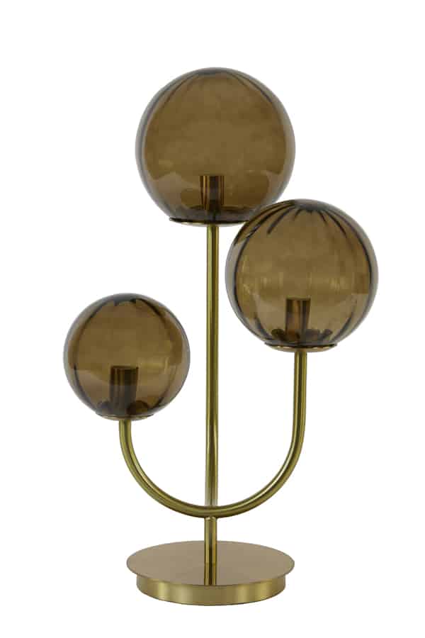 Table Lamp 3l 38x20x60 Cm Magdala Glass Brown Gold