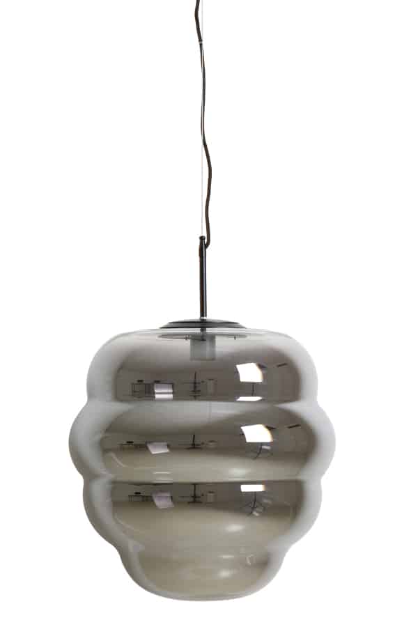 Hanging Lamp 45 215 48 Cm Misty Smoked Glass Matt Black