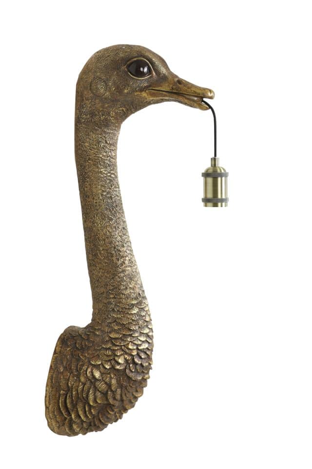 Wall Lamp 25x19x72 Cm Ostrich Antique Bronze