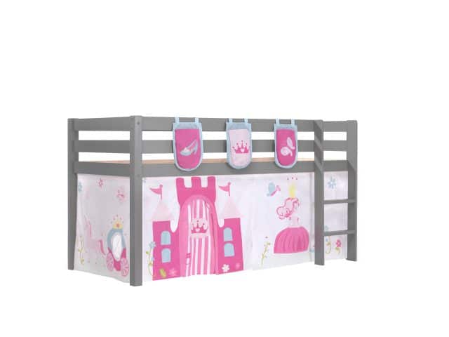 Deze Pino Combinatie Bestaat Uit Een Grijze Pino Hoogslaper Een Speelgordijn Princess En 3 Zakjes Princess