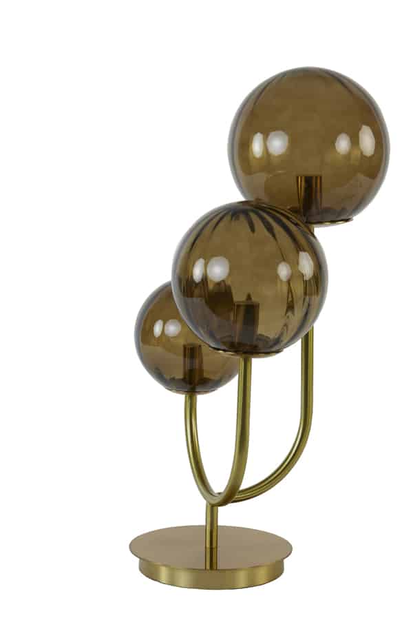 Table Lamp 3l 38x20x60 Cm Magdala Glass Brown Gold