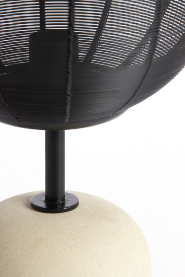 Table Lamp 26 215 61 Cm Joley Matt Black White Marble