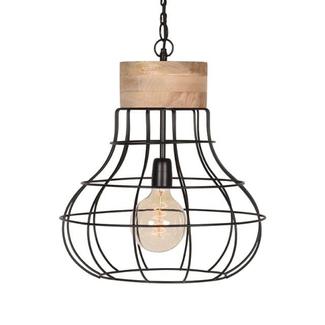 Label51 Hanglamp Drop 8211 Zwart 8211 Mangohout