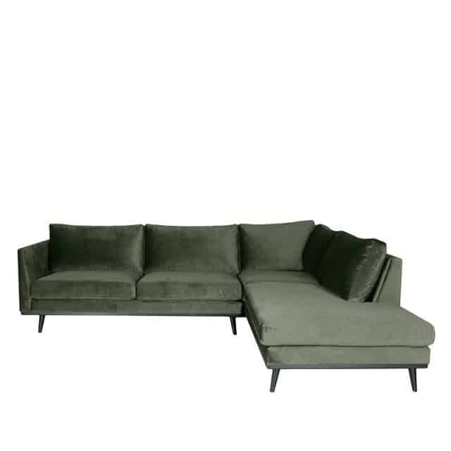 Label51 Hoekbank Siena 8211 Army Green 8211 Fluweel 8211 2 5 Zits Ottomane