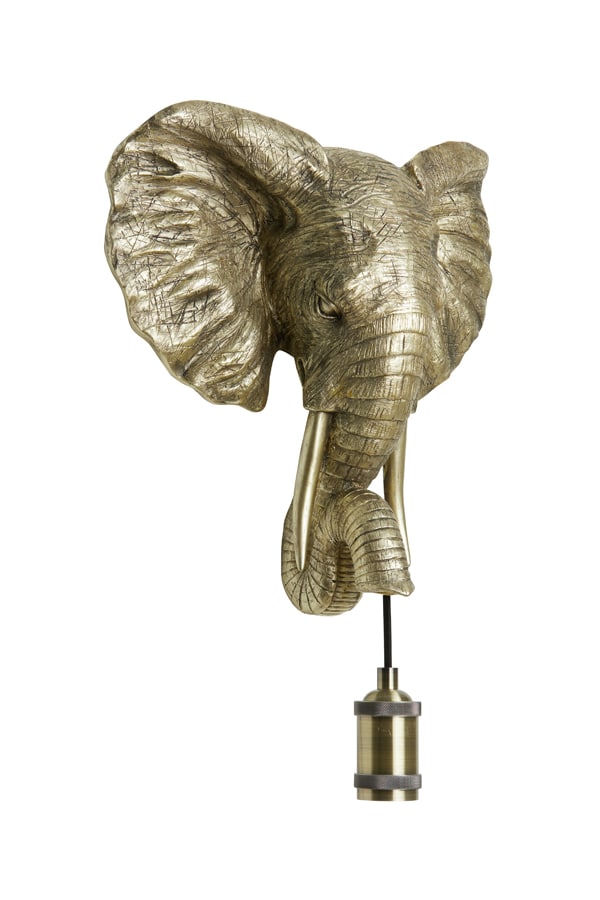 Wandlamp Elephant 8211 Goud 8211 35x13x36cm