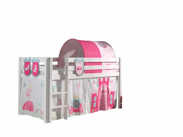 Deze Pino Combinatie Bestaat Uit Een Witte Pino Hoogslaper Een Speelgordijn Princess 3 Zakjes Princess En Een Tunnel Princess