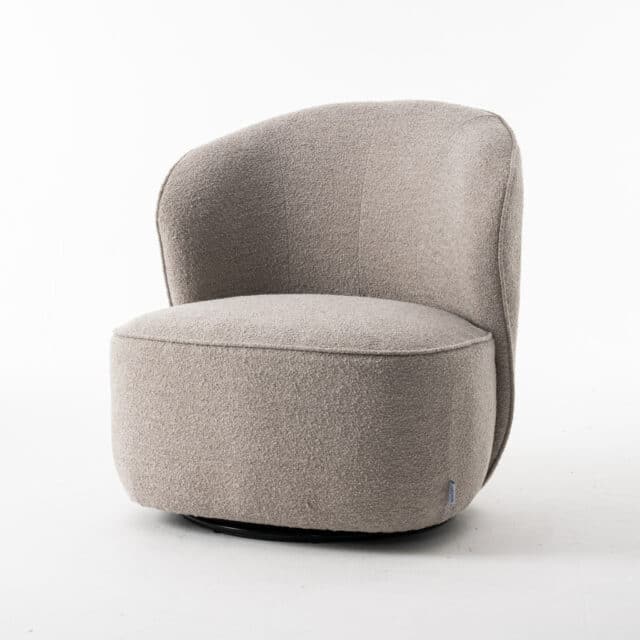 Sammy Draaifauteuil Stof Teddy 01 Natural