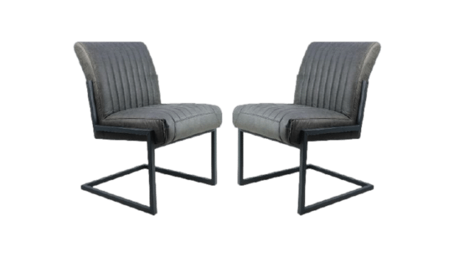 Hsm Collection Eetkamerstoel Texas S 2 55x50x85 Grafiet Grijs Leder Metaal