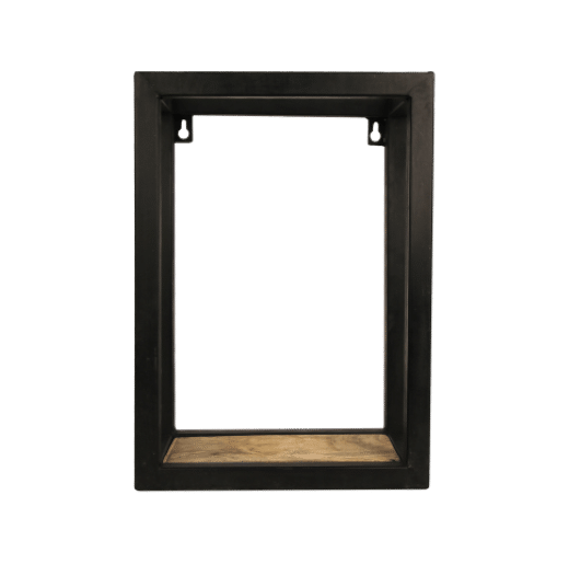 Hsm Collection Wandbox Levels 25x14x35 Naturel Zwart Mango Metaal