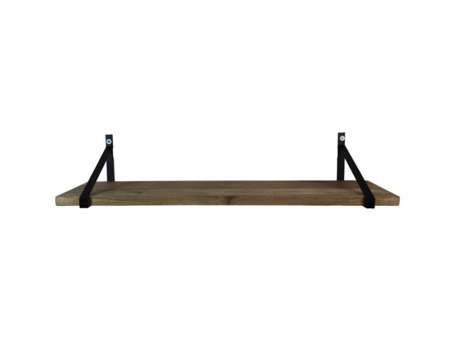Hsm Collection Wandplank 100x25x20 Naturel Zwart Mango Metaal