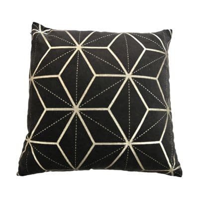 Hsm Collection Sierkussen Met Print 2 45 215 45 Zwart Goud Stof