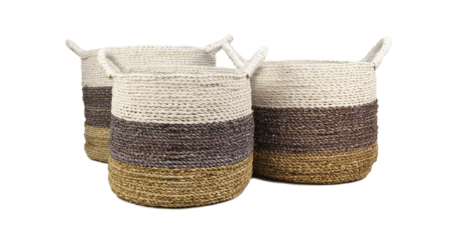 Hsm Collection Mandenset Malibu S 3 36 215 30 34 215 27 32 215 25 Naturel Assorti Raffia Zeegras