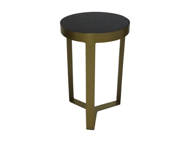 Hsm Collection Ronde Bijzettafel 30 215 50 Zwart Goud Marmer Metaal