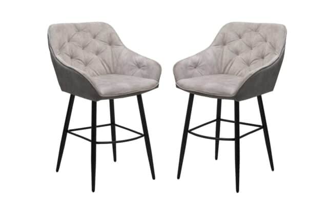 Hsm Collection Barstoel Liverpool S 2 56x61x97 Creme Zwart Stof Metaal