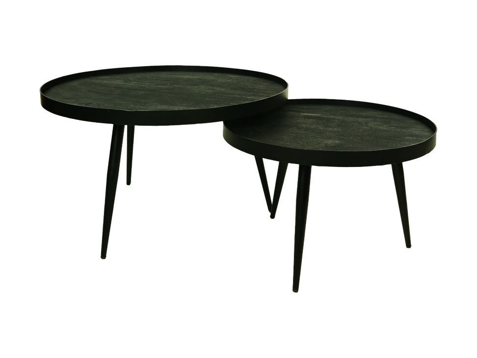 Hsm Collection Ronde Salontafel S 2 76 215 44 58 215 40 Zwart Mango Metaal