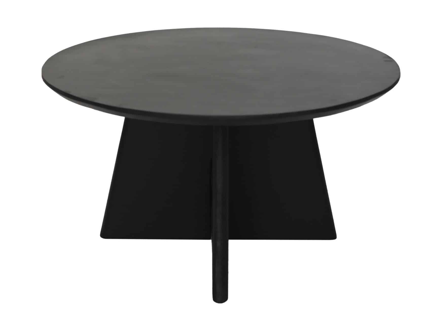 Hsm Collection Ronde Salontafel Kruispoot 80x80x45 Zwart Mango