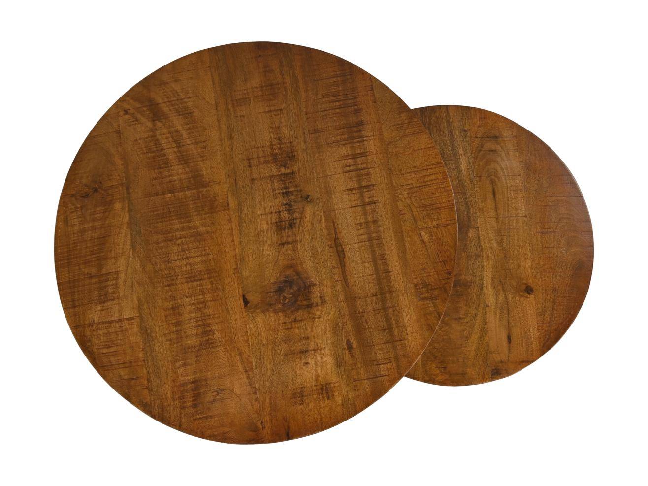 Hsm Collection Ronde Bijzettafel Ronin S 2 70 215 46 55 215 40 Bruin Zwart Mango Metaal