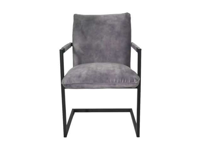 Hsm Collection Eetkamerstoel Boston S 2 56x68x89 Dolfijn Grijs Zwart Stof Metaal