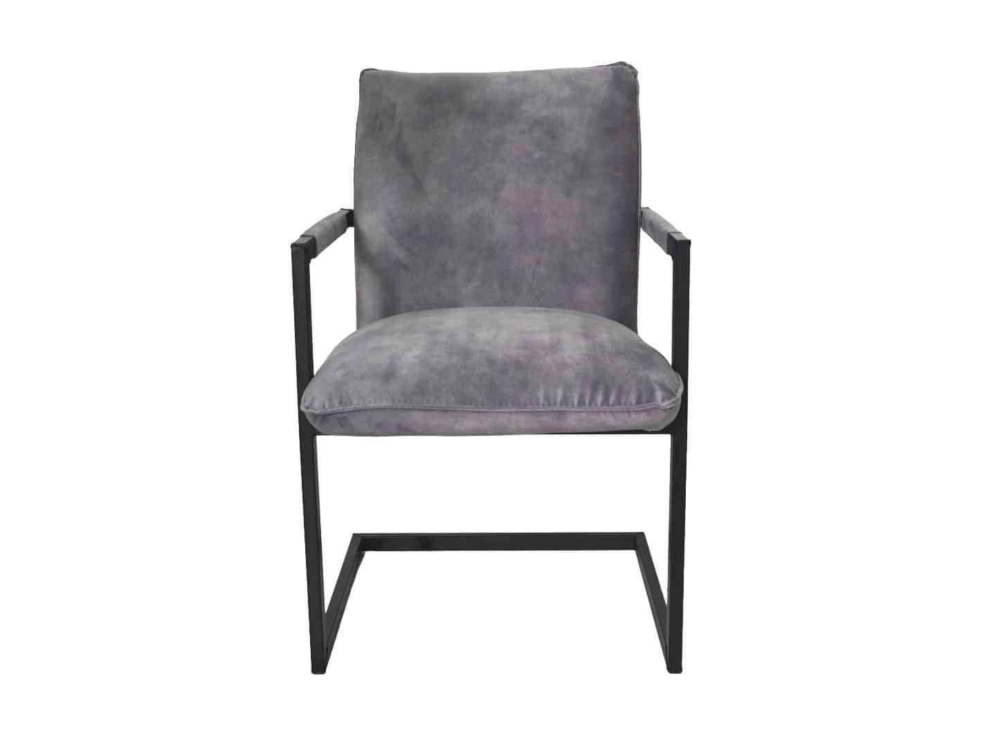 Hsm Collection Eetkamerstoel Boston S 2 56x68x89 Dolfijn Grijs Zwart Stof Metaal