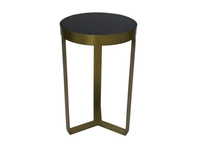 Hsm Collection Ronde Bijzettafel 30 215 50 Zwart Goud Marmer Metaal