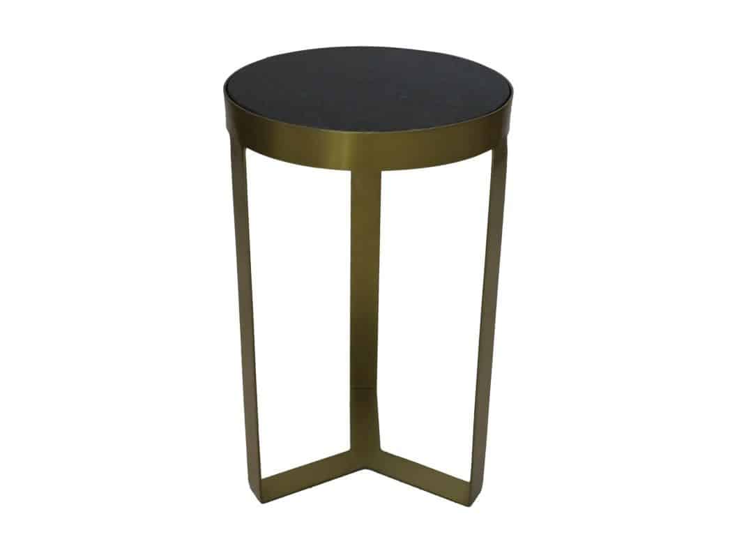 Hsm Collection Ronde Bijzettafel 30 215 50 Zwart Goud Marmer Metaal