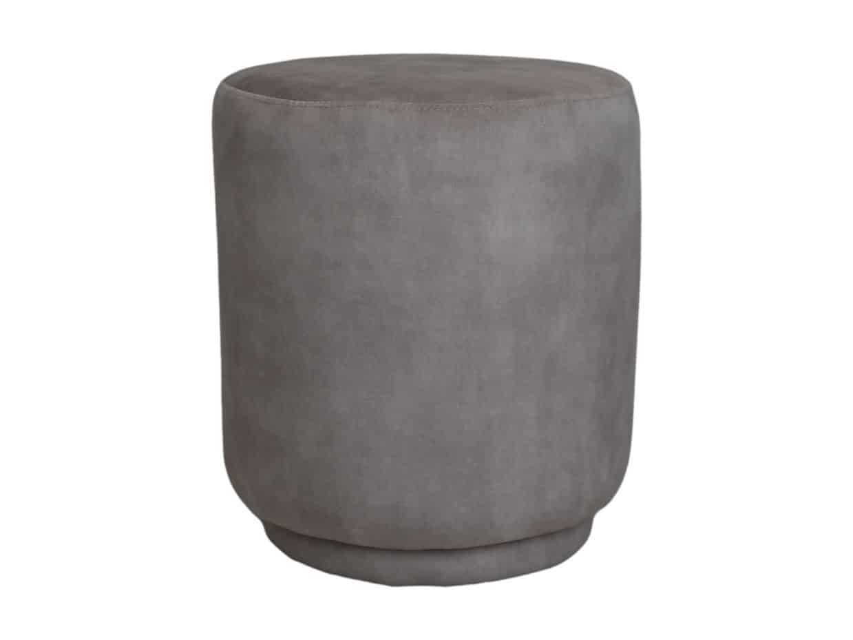 Hsm Collection Ronde Poef Otto 37x37x44 Wit Stof