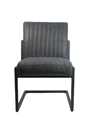 Hsm Collection Eetkamerstoel Texas S 2 55x50x85 Grafiet Grijs Leder Metaal