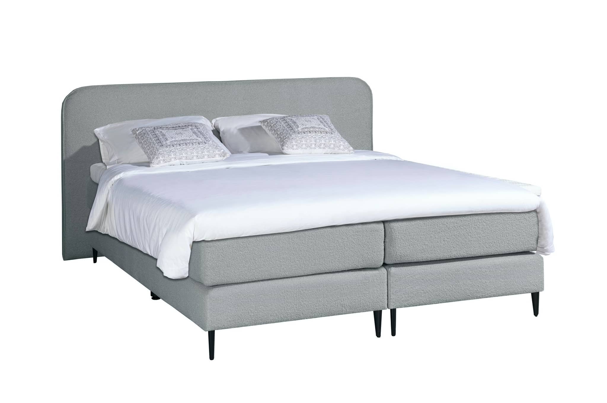 Mrgenn Boucl Boxspring Grijs 160 215 200