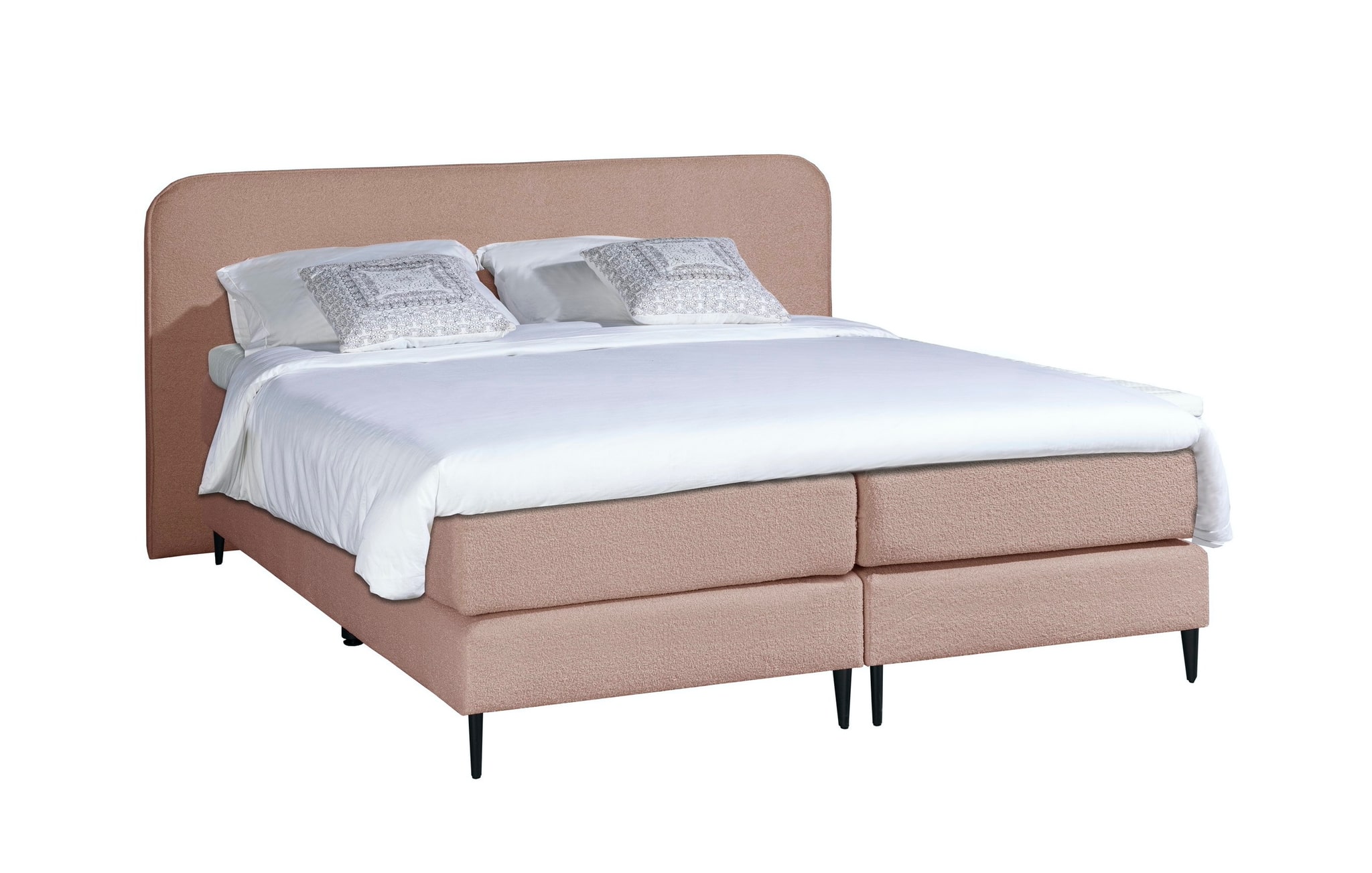 Mrgenn Boucl Boxspring Oud Roze 140 215 200