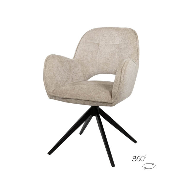 Eetkamerstoel Alicia 8211 Draaipoot 360ars 8211 Cremona 8211 Taupe 04 Minimale Bestelling 2 Stuks