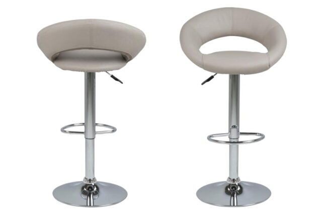 Barkruk Stevig 8211 Pu Taupe 8211 Chroom Minimale Bestelling 2 Stuks