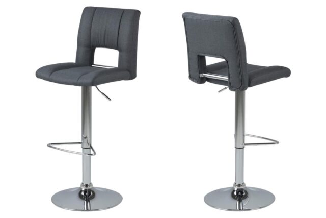Barkruk Sylvia 8211 Stof Corsica Donkergrijs 8211 Staal Minimale Bestelling 2 Stuks