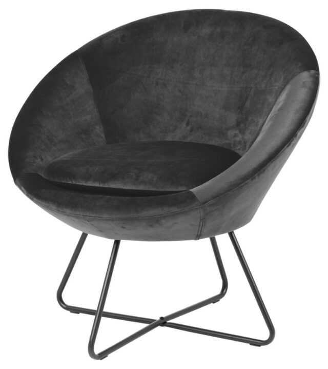 Loungestoel Middelste 8211 Stof Donkergrijs