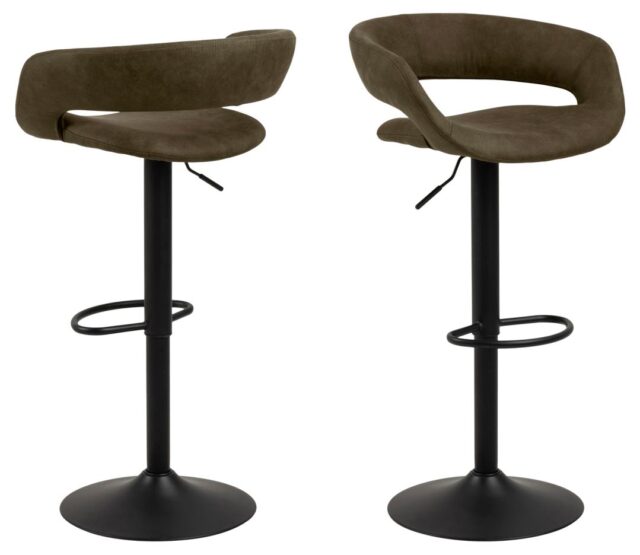 Barkruk Grace 8211 Stof Olijfgroen 8211 Zwart Metaal Minimale Bestelling 2 Stuks