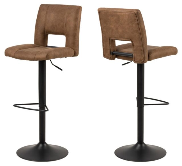 Barkruk Sylvia 8211 Stof Lichtbruin 8211 Mat Zwart Staal Minimale Bestelling 2 Stuks