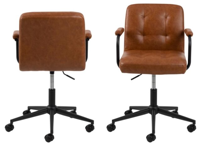 Bureaustoel Cosmo 8211 Met Armleuningen 8211 Pu Retro Brandy