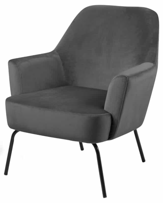 Loungestoel Melissa 8211 Stof Vic Donkergrijs Fluweel Loungestoel Melissa 8211 Stof Vic Donkergrijs Fluweel