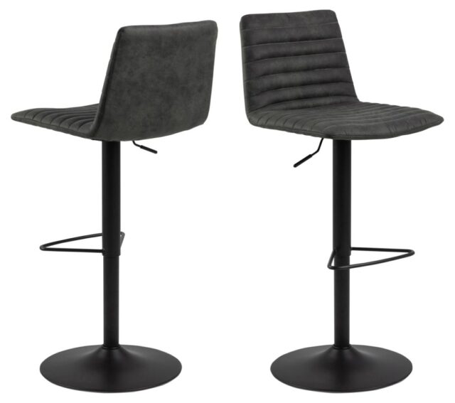 Barkruk Kimmy 8211 Stof Preston Antraciet 8211 Zwart Metaal Minimale Bestelling 2 Stuks