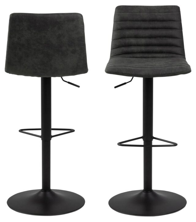 Barkruk Kimmy 8211 Stof Preston Antraciet 8211 Zwart Metaal Minimale Bestelling 2 Stuks