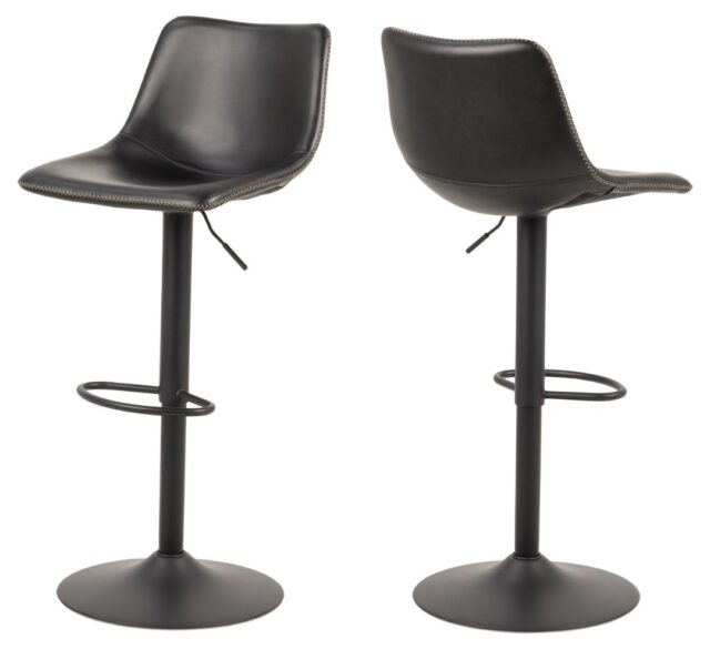 Barkruk Oregon 8211 Vintage Zwart Pu 8211 Staal Minimale Bestelling 2 Stuks